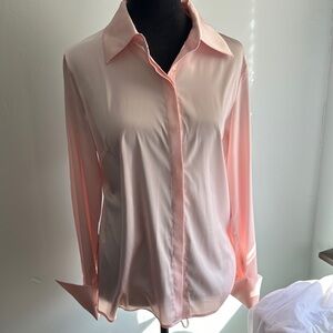 Elegant Pink Silk Charmeuse Women's Blouse